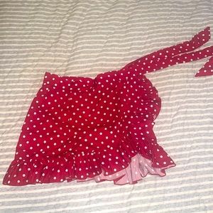 Wrap Skirt Red & White Polka Dots